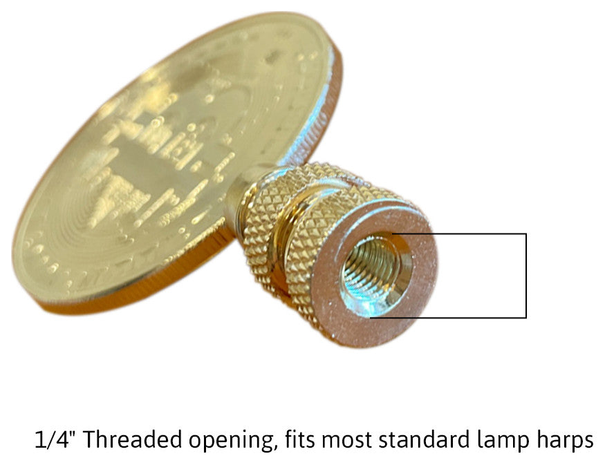 2.75"H Bitcoin Token Icon Polished Brass Finish Lamp Finial
