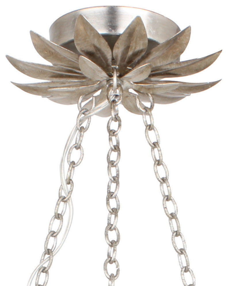 Broche 6 Light Antique Silver Chandelier