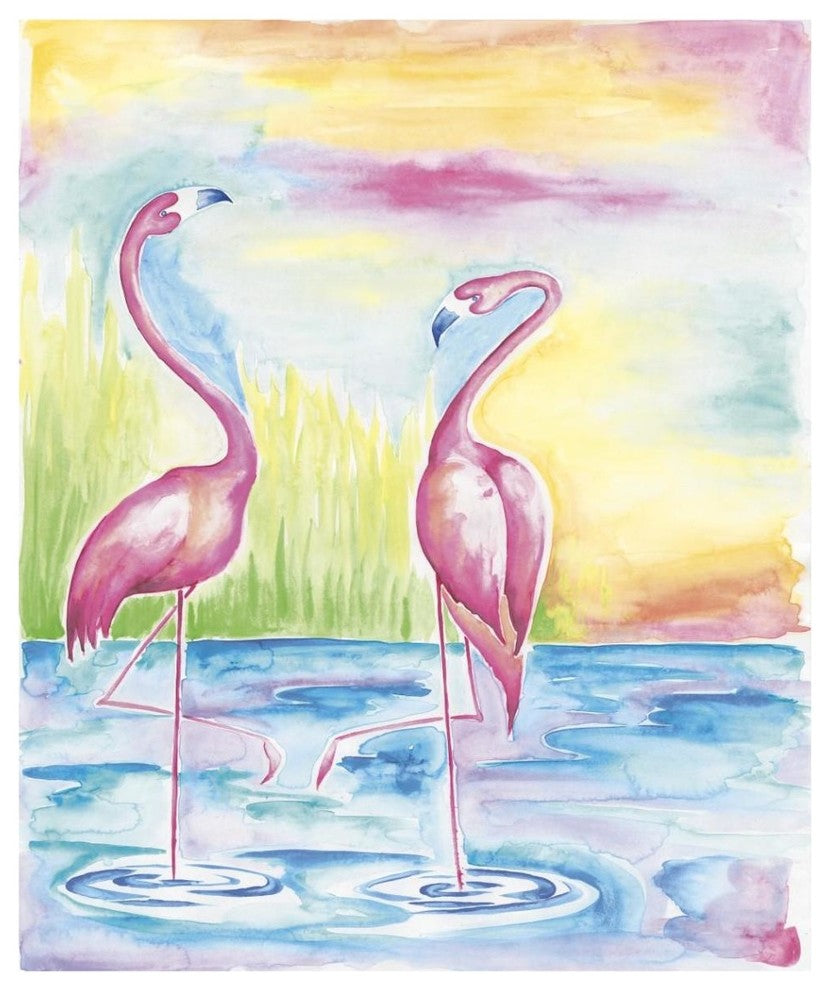 "Bright Flamingos I" Digital Paper Print by Elyse DeNeige, 35"x42"
