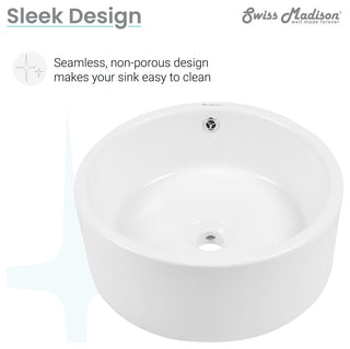Monaco Round Vessel Sink, Glossy White