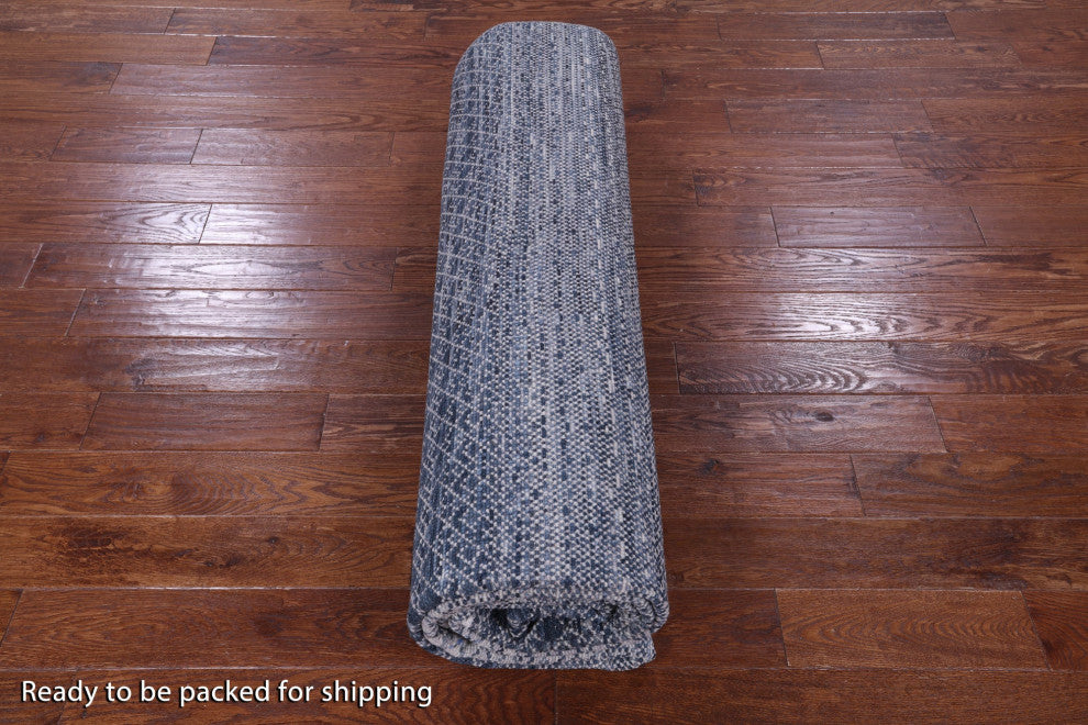 8' 11" X 12' 0" Savannah Grass Handmade Wool Rug - Q13212