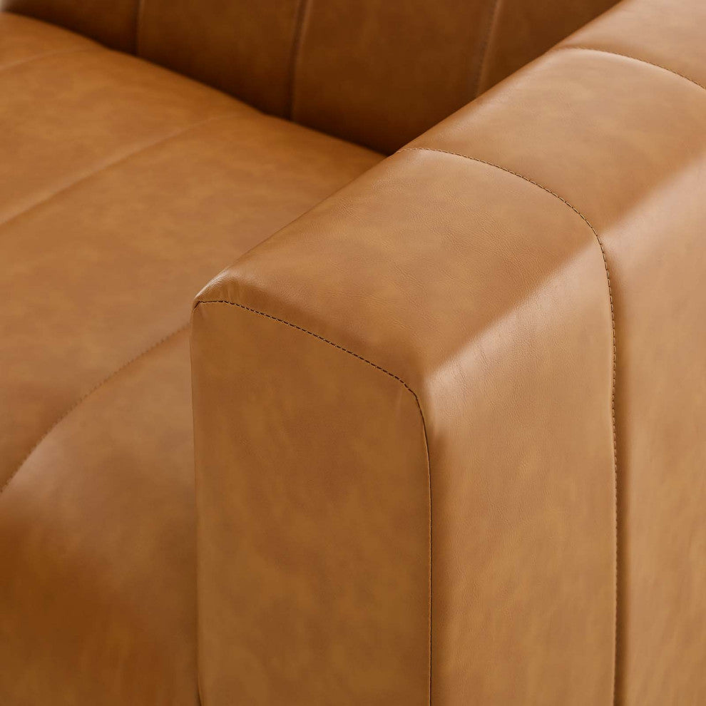 Bartlett Vegan Leather Vegan Leather 4-Piece Sectional Sofa Tan
