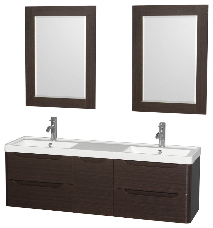 Wyndham WCS777760DESARINTM24 Morano Double Sink Bathroom Vanity in Espresso