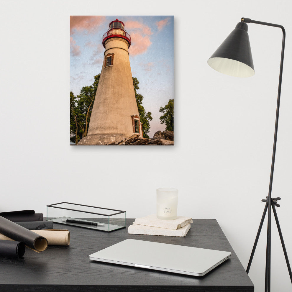 Marblehead Lighthouse at Sunset From the Shore Canvas Prints, 16" X 20"