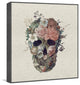 "Floral Skull III" Floater Framed Painting Print on Canvas, 16"x16"