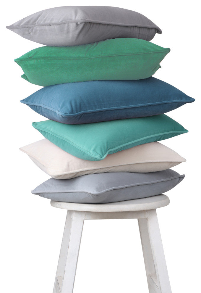 A1HC Soft Velvet Pillow Covers, YKK Zipper, Set of 2, Como Green, 12"x20"