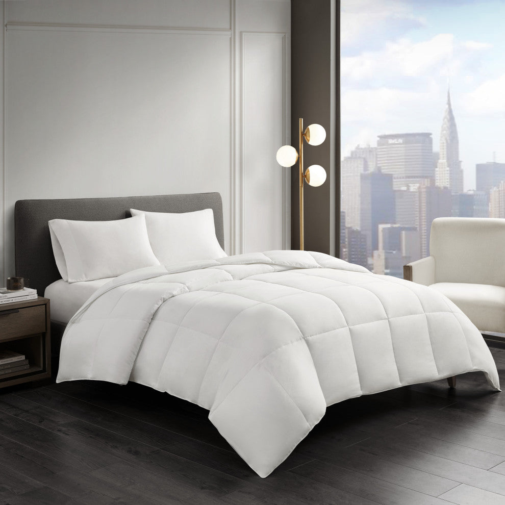 Sleep Philosophy Sateen Double Insertion Comforter, White, Twin