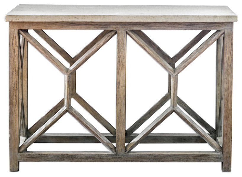 Uttermost Catali Ivory Stone Console Table, 25811
