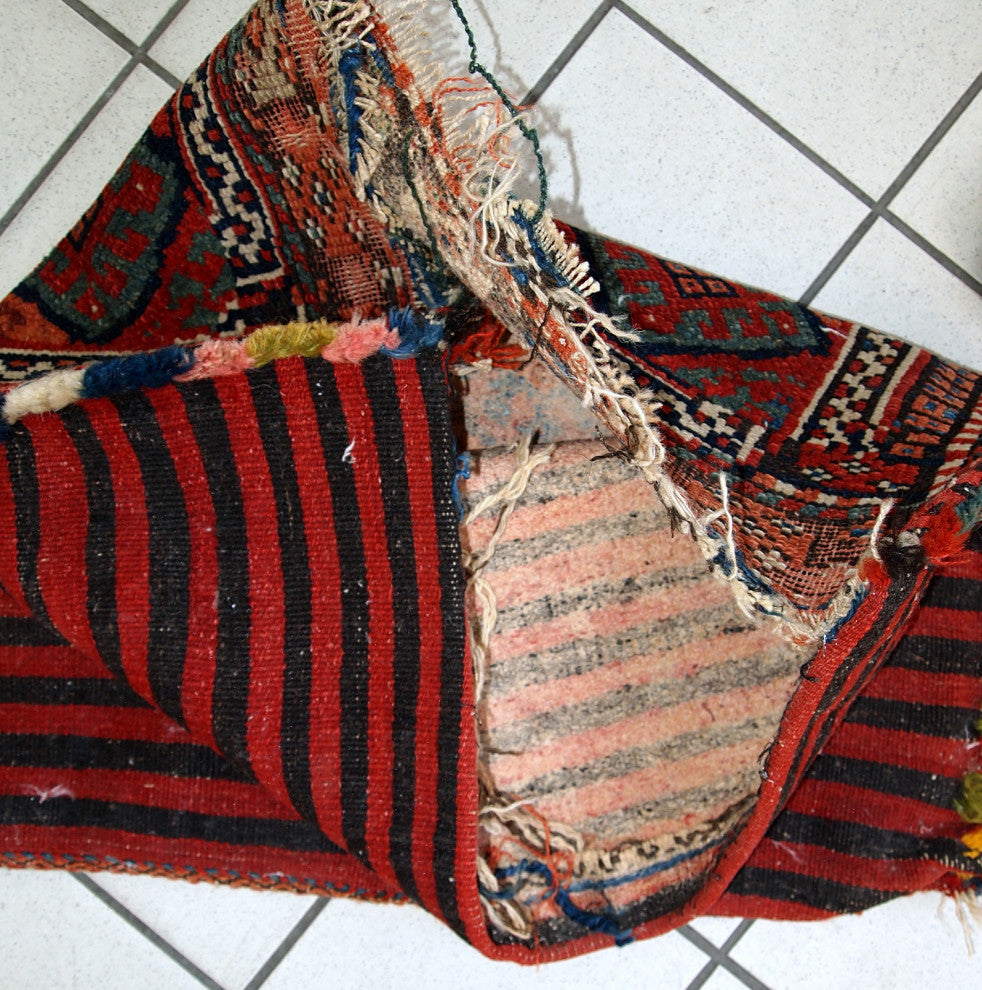 Handmade antique collectible Persian Kurdish bag 1.8' x 2.4' (56cm x 73cm) 1880s