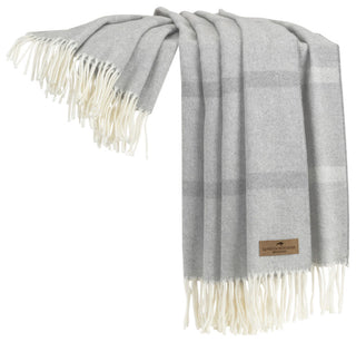 Montauk Stripe Herringbone Throw, Light Gray