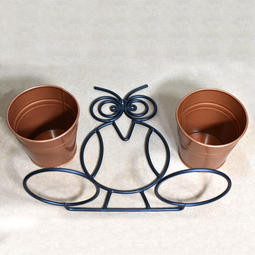 Handmade 100% Iron Round Modern Planters Pot, Copper