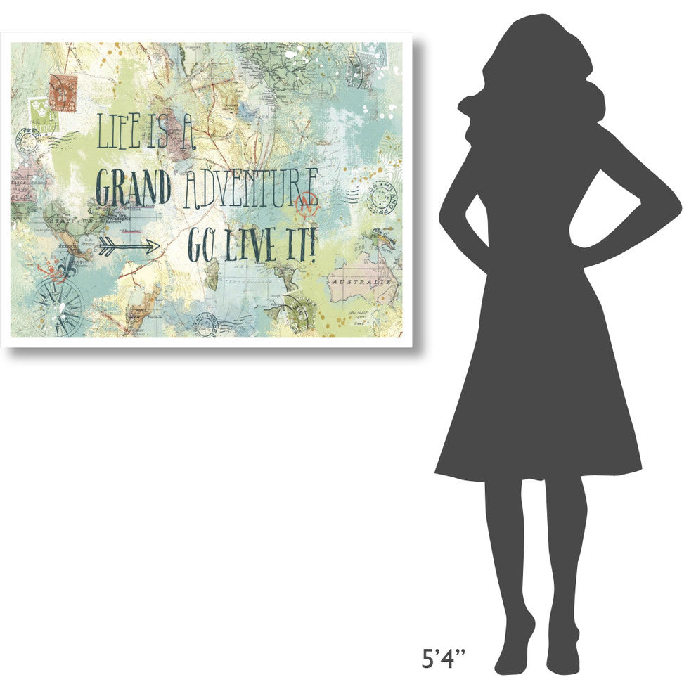 "Map Sentiments I" Digital Paper Print by Katie Pertiet, 42"x32"