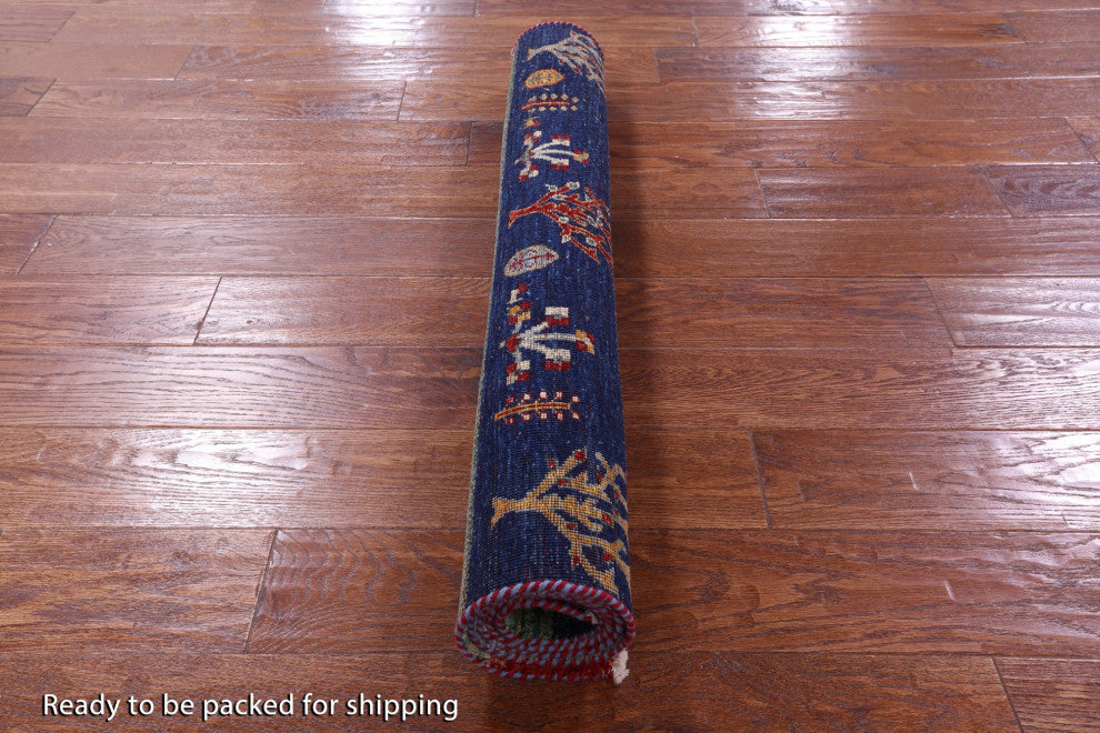 3' 3" X 4' 9" Handmade Persian Gabbeh Tribal Wool Rug Q10726