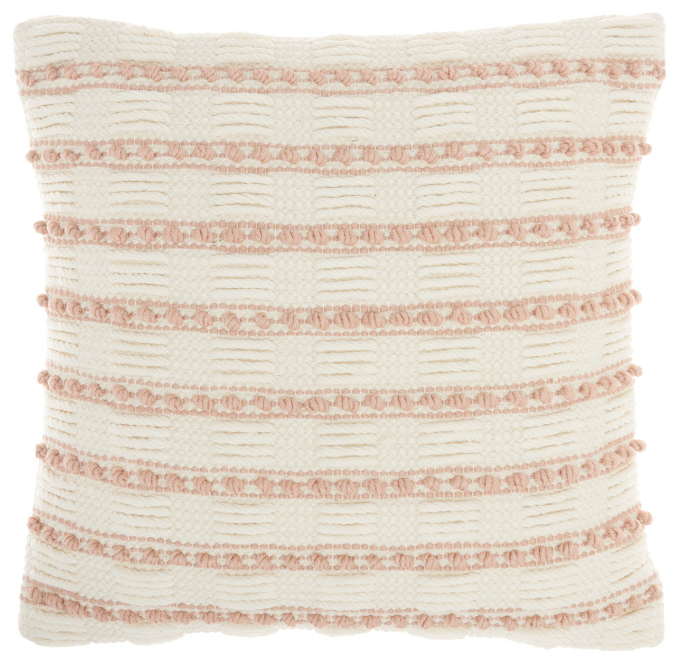 Mina Victory GC384 Throw Pillow, Blush, 18"X18"