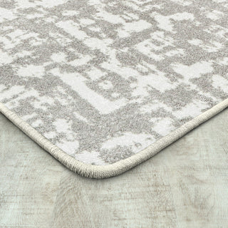 Joy Carpets WorkSpace Block Print Area Rug, Dove, 5'4" X 7'8"