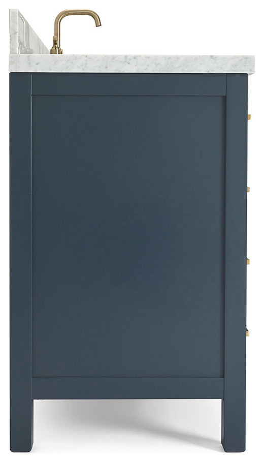 ARIEL Cambridge 37" Right Offset Rectangle Sink Midnight Blue Vanity, No Mirror