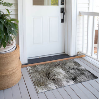 Machine Washable Indoor/Outdoor Chantille ACN597 Taupe 1'8" x 2'6" Rug