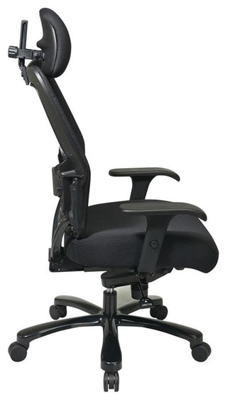 Professional Air Grid Back and Black Mesh Fabric Seat with Steel Finish Base