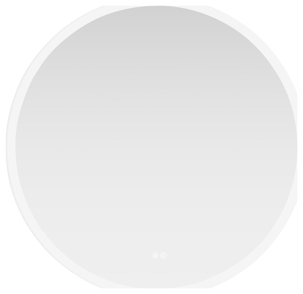 Moscow Circular Frameless LED Wall Bath Vanity Mirror, Acrylic, 36"w X 36"h
