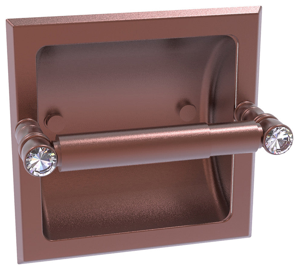 Carolina Crystal Recessed Toilet Paper Holder, Antique Copper