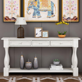 Gewnee Console Table 64" Long Sofa Table Easy Assembly