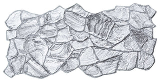 Faux Stone PVC 3D Wall Panels, White Charcoal, Sample, 9x9"