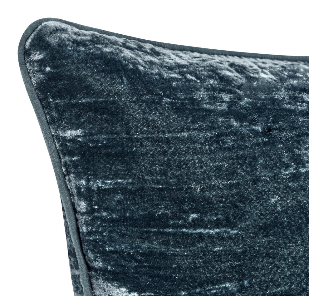 Lexington Viscose Silk Blend Throw Pillow by Kosas Home, Denim Blue, 14x26