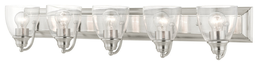 Brushed Nickel Transitional, Colonial, Vanity Sconce