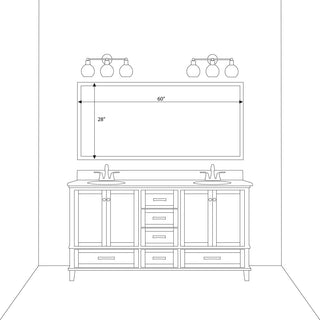 Crenshaw Framed Wall Mirror, Pewter, 28" X 60"