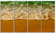 "White Waves From Green Beach Waters" Seashore Wall Art, 4 Panels, 48"x28"