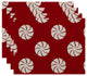 Whirl Of The Season, Holiday Geometric Print Placement, Red, Set of 4