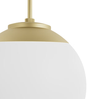 Hepburn Painted Modern Brass With Cased White Glass 1 Light Pendant Ceiling