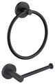 Circular 2-Piece Bathroom Hardware Set, Matte Black
