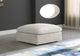 Cozy Velvet Upholstered Overstuffed Ottoman, Cream