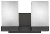 Nouvelle 2-Light Bath Bar, Espresso/Square White Muslin