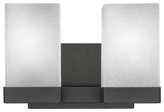 Nouvelle 2-Light Bath Bar, Espresso/Square White Muslin