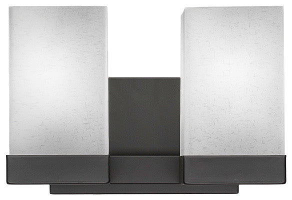 Nouvelle 2-Light Bath Bar, Espresso/Square White Muslin