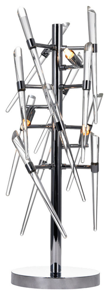 Icicle 3 Light Table Lamp With Chrome Finish