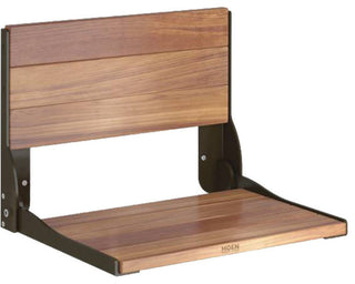 Moen DN7110OWB Bath Safety Old World Bronze Fold Down Teak Bath Seat