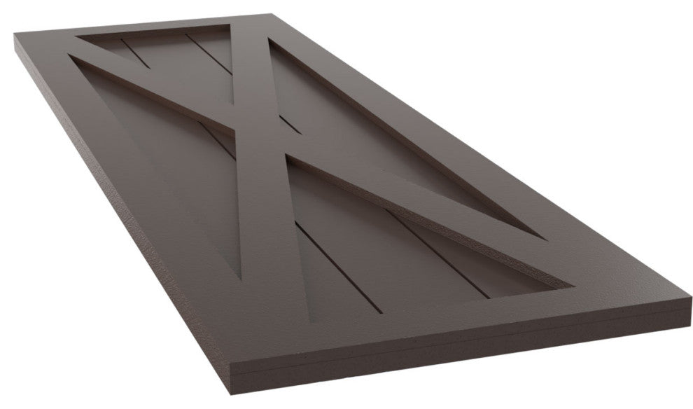15"W True Fit PVC Single X-Board Farmhouse, Raisin Brown, 60"H
