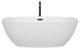 Juno Freestanding Bathtub, Matte Black Trim, 67", Faucet in Matte Black