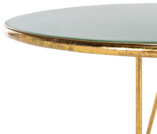 Safavieh Sionne Round C Table, Hunter Green/Gold