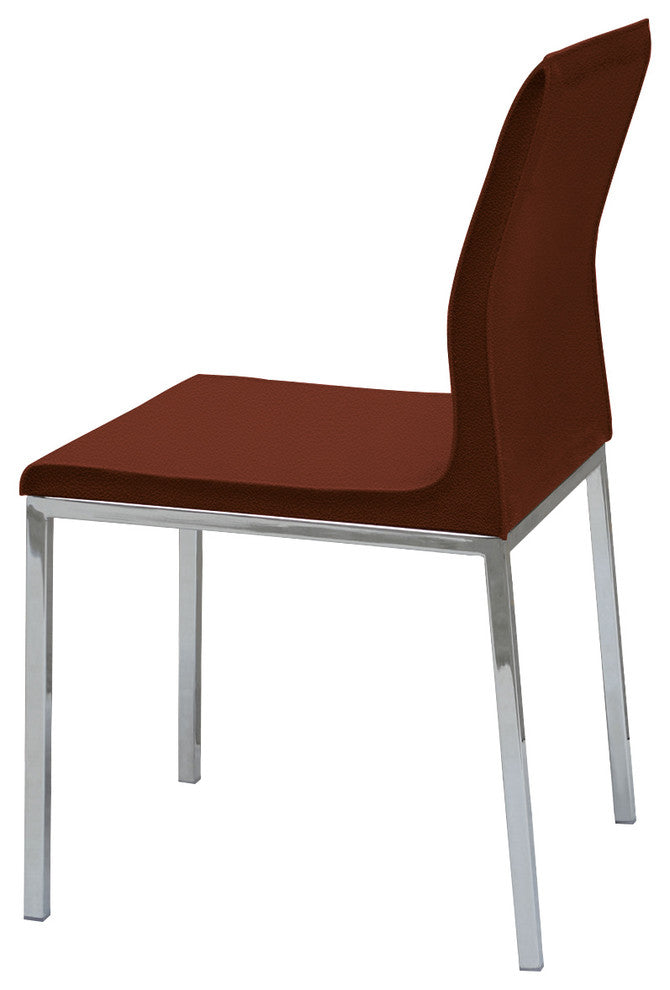 Polo Chrome Chair, Light Brown Bonded Leather