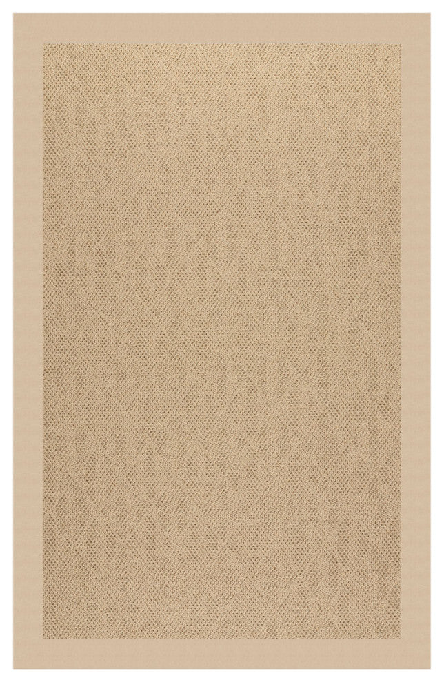 Zoe-Cane Wicker Machine Tufted Rectangle Rug, Ecru, 5'x8'