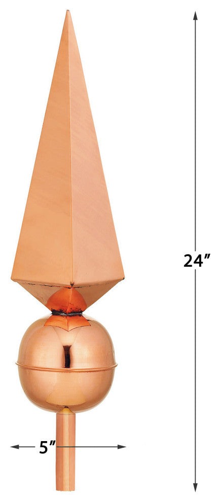 Lancelot Polished Copper Rooftop Finial