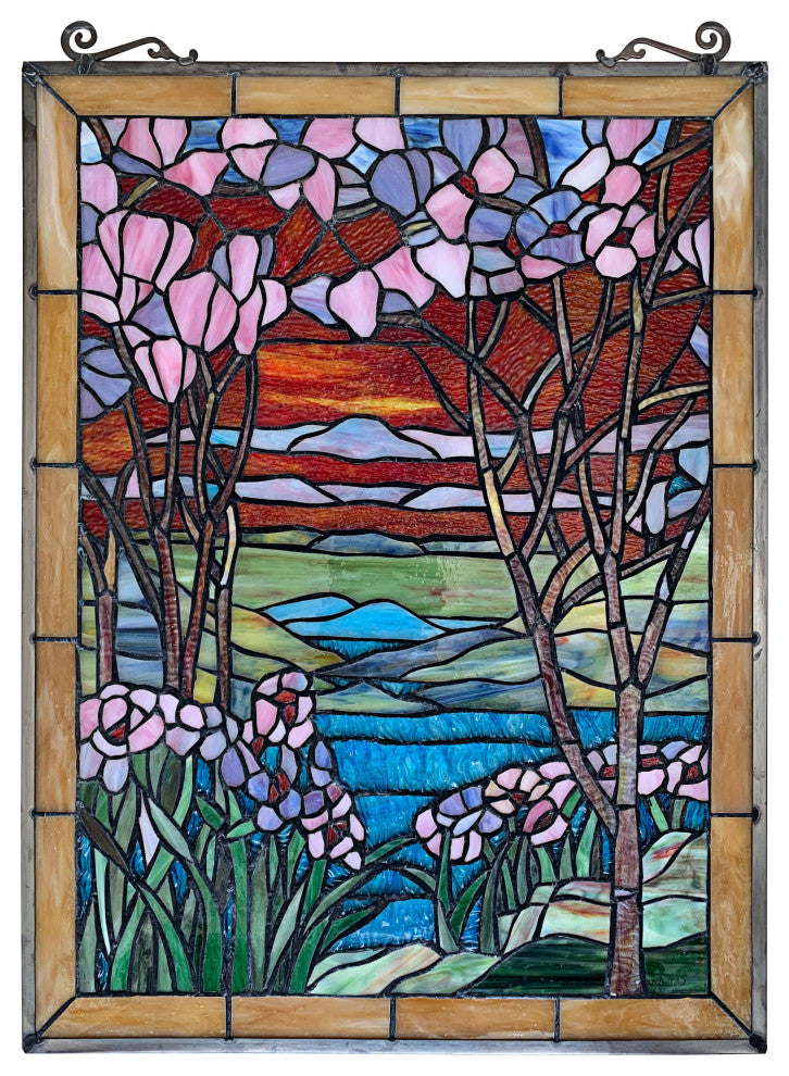 CHLOE Lighting SPRING VALLEY Tiffany-Style Stained Glass Panel