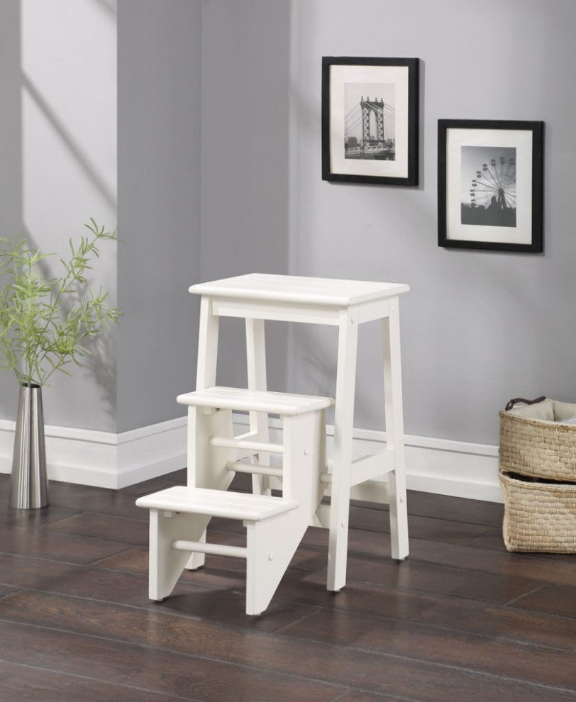 24" Step Stool, White