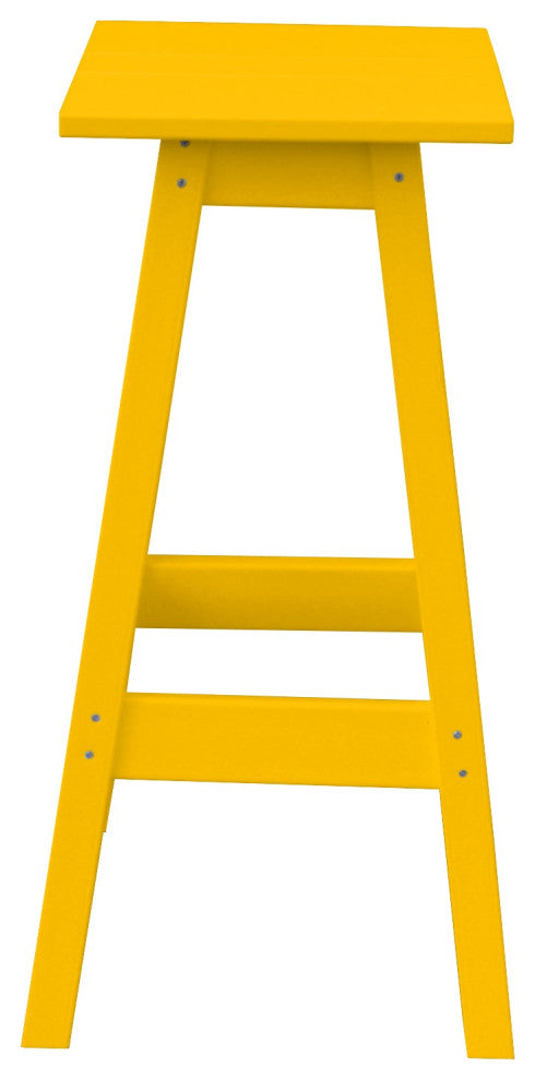 Poly Lumber Bar Stool, Lemon Yellow, Bar Height, Square