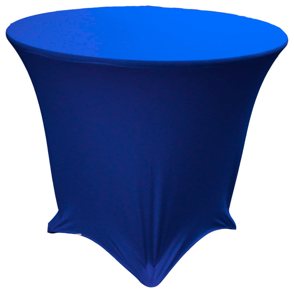 LA Linen Round Spandex Table Cover, Royal Blue, 48"x48"