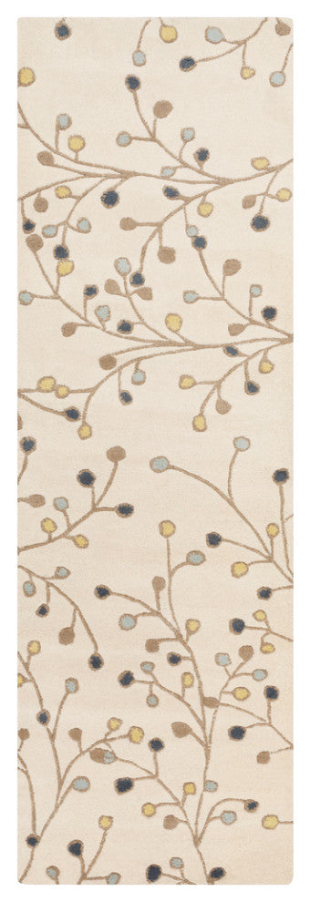 Surya Athena ATH-5116 Transitional Area Rug, Khaki, 3' x 12' Runner